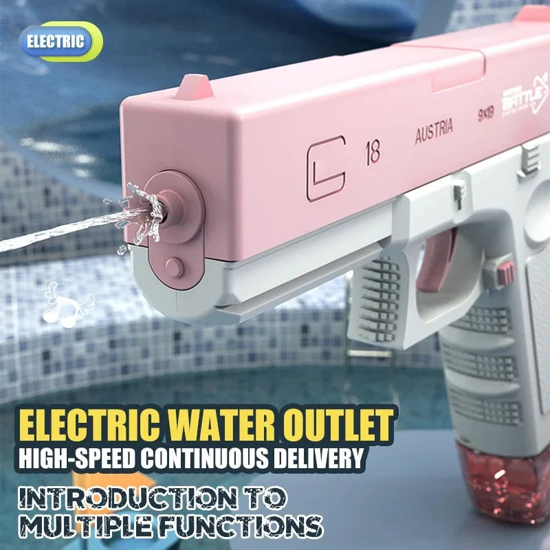 New Water Gun Electric Glock Pistol Shooting Toy Full Automatic Summer Beach Outdoor Fun Toy for Children Boys Girls Adults Gift