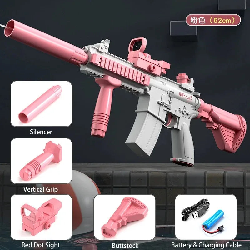 New Water Gun Electric Glock Pistol Shooting Toy Full Automatic Summer Beach Outdoor Fun Toy for Children Boys Girls Adults Gift