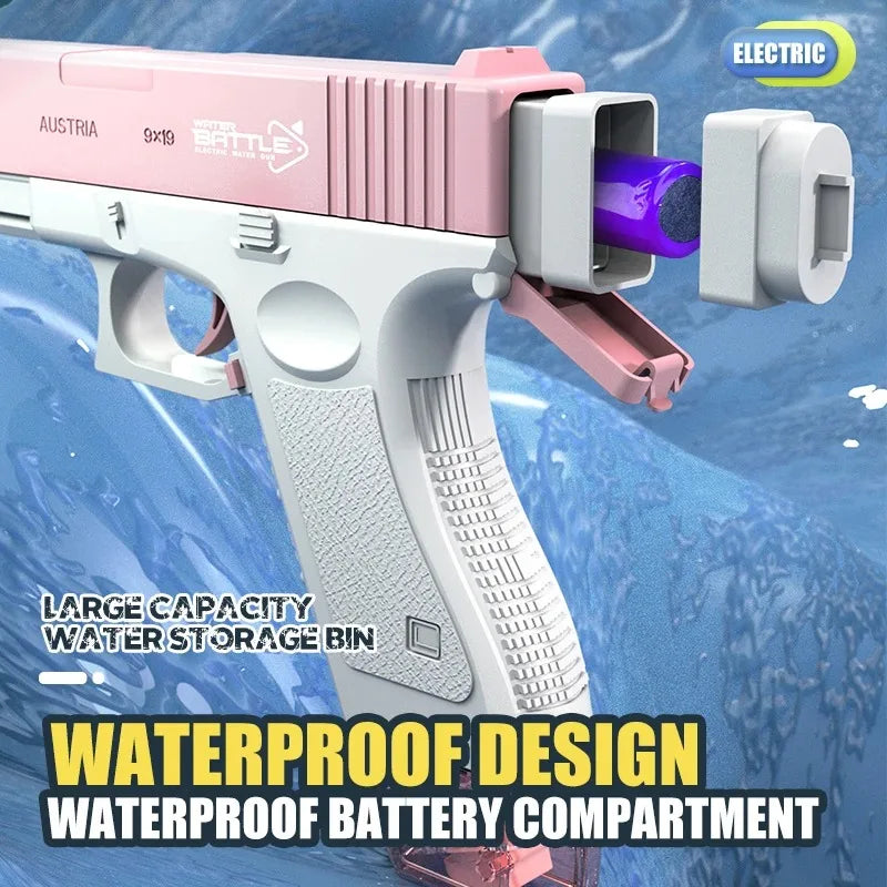 New Water Gun Electric Glock Pistol Shooting Toy Full Automatic Summer Beach Outdoor Fun Toy for Children Boys Girls Adults Gift