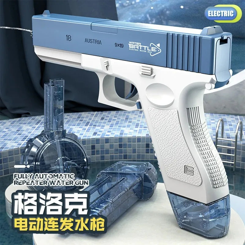 New Water Gun Electric Glock Pistol Shooting Toy Full Automatic Summer Beach Outdoor Fun Toy for Children Boys Girls Adults Gift